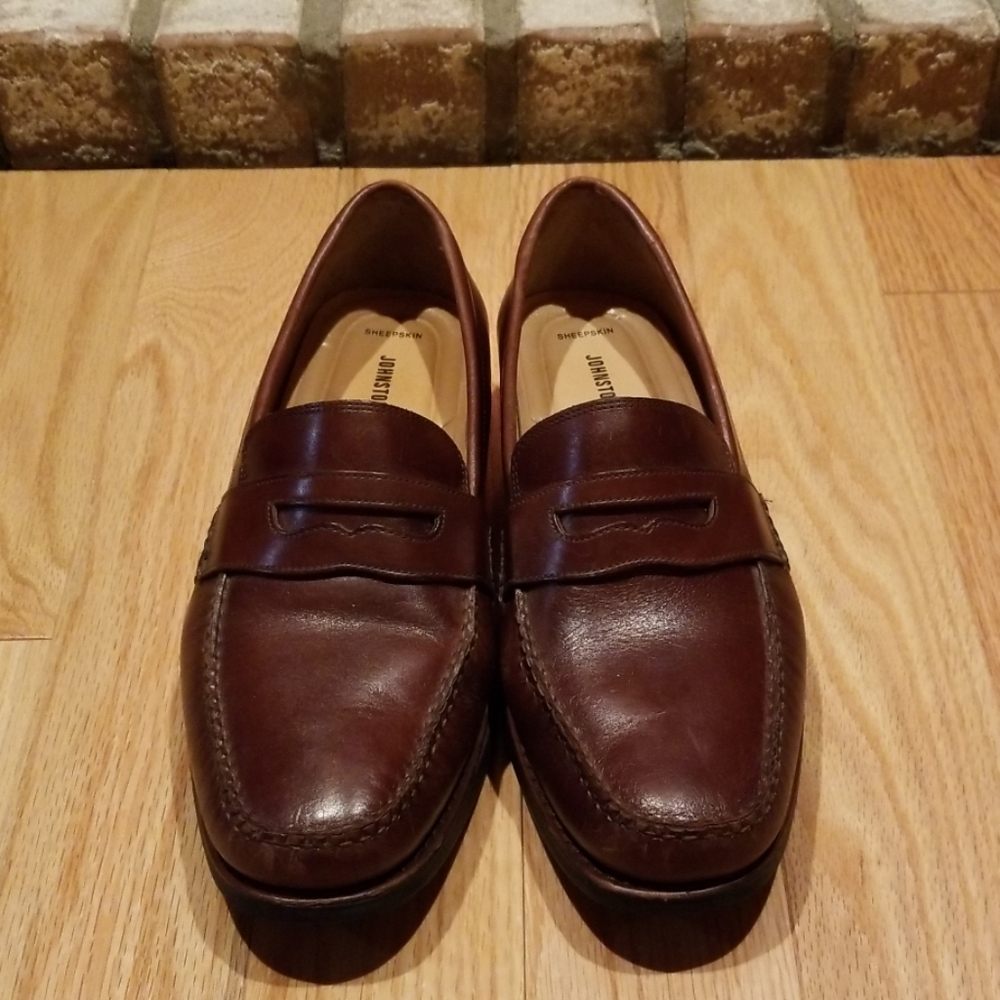 Johnston & Murphy Sheepskin Brown Loafers 9.5 W